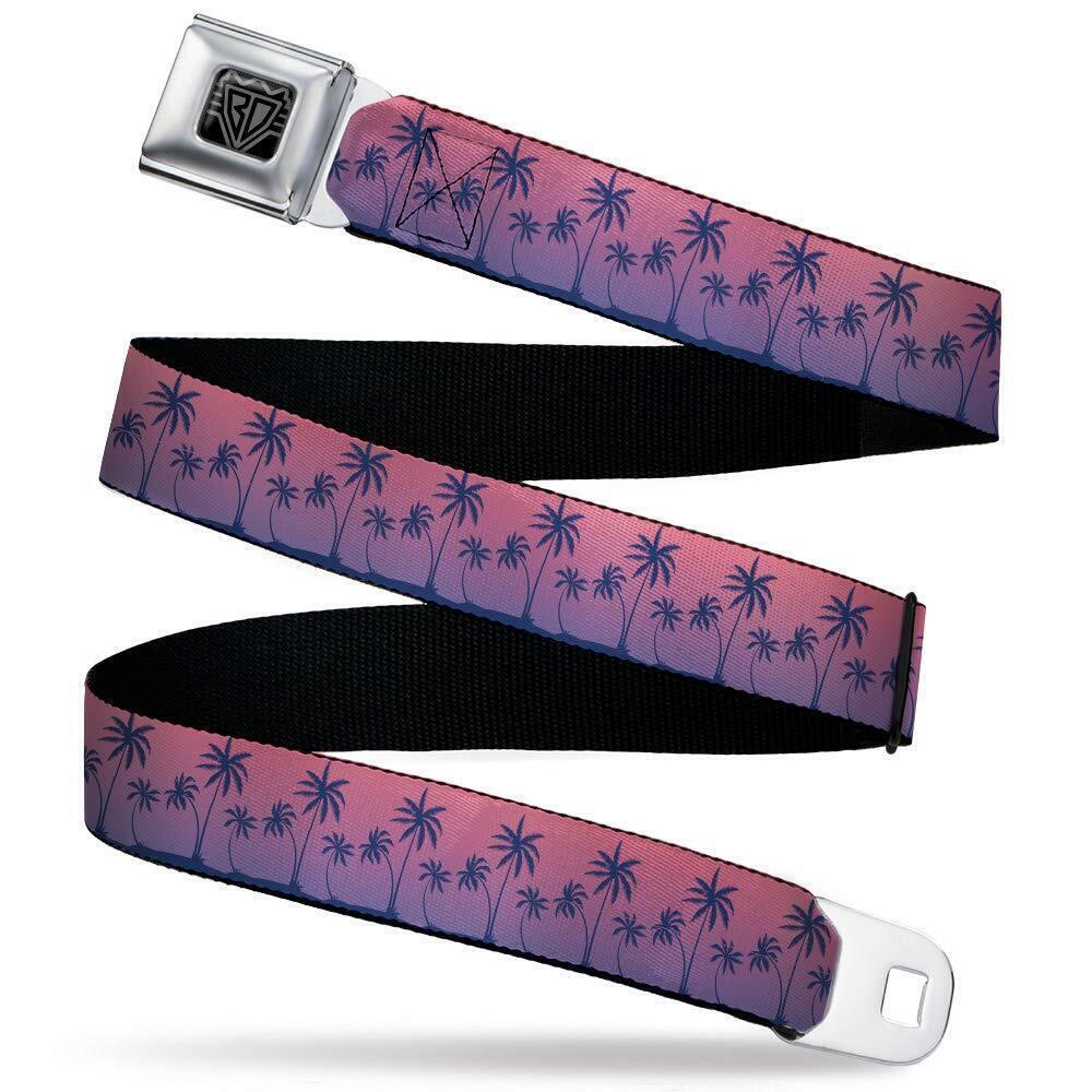 3164 Seatbelt Belt Trees Kids Palm Treeline Silhouette Pink Fade/Purple